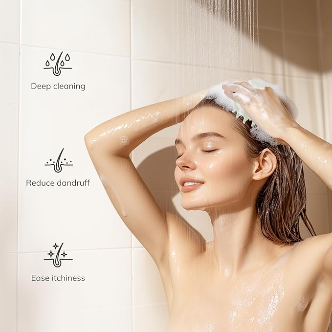 Sndyi Silicone Scalp Massager Hair Growth, Scalp Scrubber with Soft Silicone Bristles, Scalp Exfoliator for Dandruff Removal, Large Size Shampoo Brush, Wet Dry Scalp Brush for Long Thick Curly Hair-Velvo Beauty