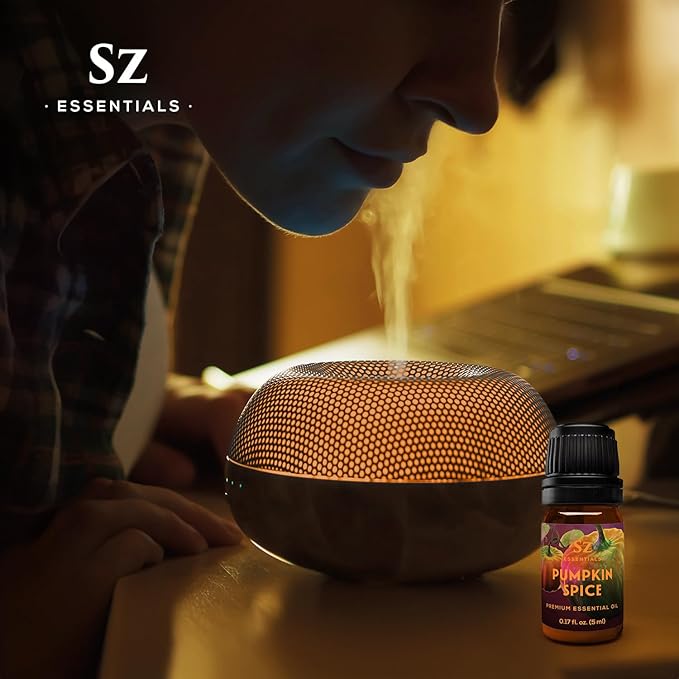 Pumpkin Spice Essential Oil Blend for Diffuser and Humidifier - 100% Pure and Natural - Rich Pumpkin Spice Scent, with Fruity and Spicy Overtones - Vegan - 0.17 floz (5 mL)-Velvo Beauty