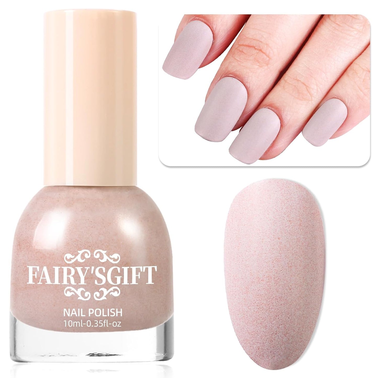Matte Nail Polish Air Dry Nail Lacquer for Nail Art Varnish, Mist Effect Matte Finish Velvet Nail Polish, 0.35 fl oz (Light Gray-07, 10 ML)-Velvo Beauty