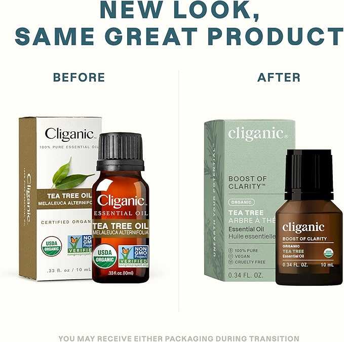 Cliganic Organic Tea Tree Essential Oil, 100% Pure Natural, for Aromatherapy | Non-GMO Verified (Packaging May Vary)-Velvo Beauty