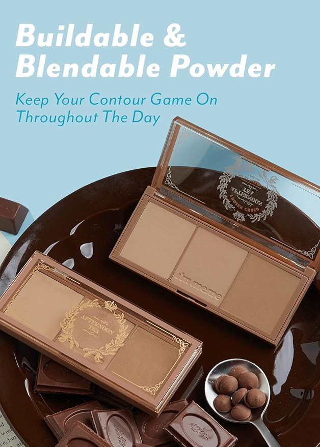 I'm Meme Palette - Afternoon Tea Contour | Frozen Choco, Bronzer Palette for Face & Cheeks, Matte Powder Bronzer, Natural Makeup, Buildable Coverage, Light to Medium, For Cool Tone Skin, 0.4oz-Velvo Beauty