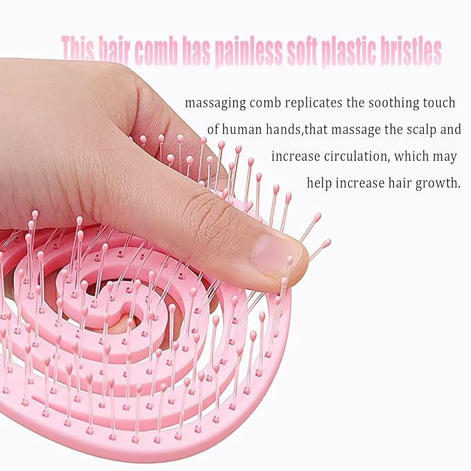 4 Pieces【Ultra-Soft】Baby Fine or Straight Hair Detangling Hair Brush for Kids【Skin-friendly material】Faster Blow Drying Styling Hair Detangling Brush with Flexible Bristles（Food grade ABS）Compact size-Velvo Beauty