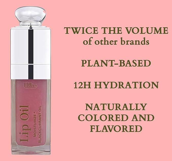 FLORA BLACK CURRANT LIP OIL | ORGANIC, PLANT-BASED | MOISTURIZE | 10 ML | MADE IN CANADA-Velvo Beauty