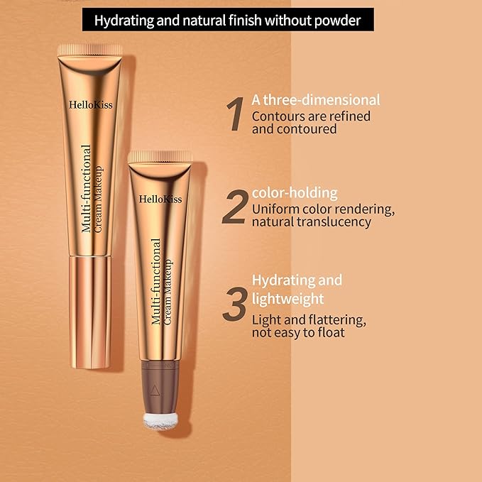 Liquid Blush Beauty Stick, Matte Face Blush with Cushion Applicator Easy to Blend Smooth Natural Silky Smooth Creamy Liquid Blush Wand Facial Blush Makeup Stick(#03 Pink)-Velvo Beauty