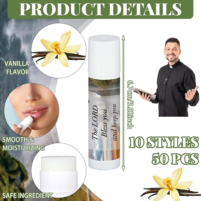 50 Pcs Lip Balm with Scripture Religious Lip Balm for Women Christian Lip Balms Bulk Gifts Faith Bible Verse Scripture Inspirational Gift Party Favors for Women Coworkers 10 Styles-Velvo Beauty