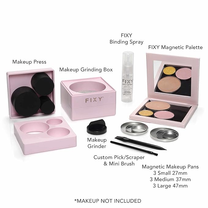 FIXY Makeup Repair Kit - Repressing tool for Eyeshadows, Blush & Highlighter or Depot | Organize Makeup Pans in Makeup Palette with Mirror | Makeup Artist Must Haves-Velvo Beauty