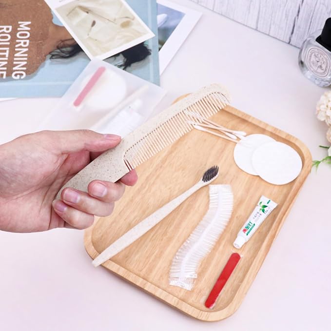 Hygiene Kit, Hygiene Kit Bulk, Travel Hygiene Kit With Toothbrush, Toothpaste, Care Package, Comb, Shower Cap, Individually Packed, Suitable For Hotel, Home, Camping, Travel (50-PACK)-Velvo Beauty