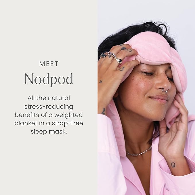 Nodpod Gentle Pressure Sleep Mask | Patented Light Blocking Design for Sleeping, Traveling & Relaxation - Blush Pink-Velvo Beauty