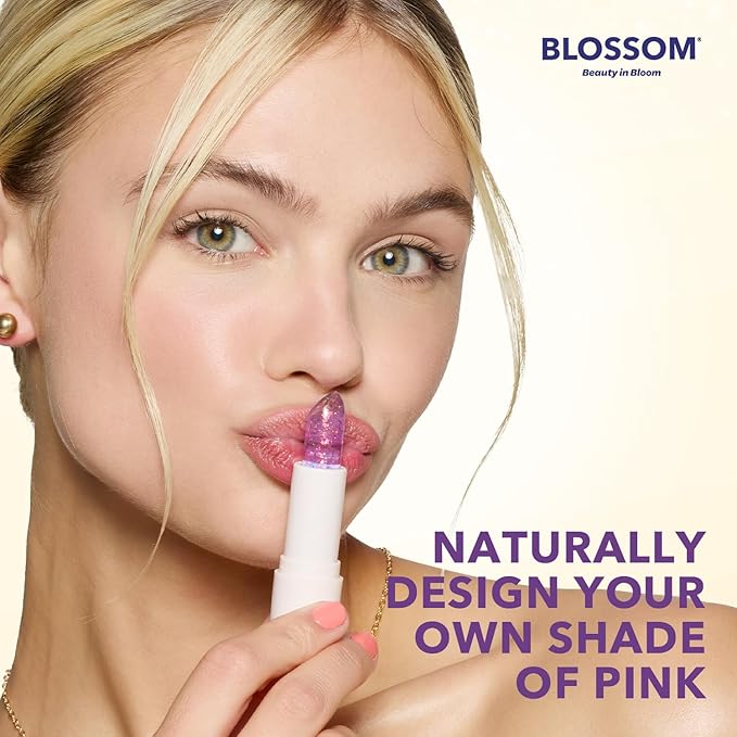 Blossom pH Adjusting Shimmering Lip Balm Moisturizing Glitter Sparkle Lip Balm, 0.12oz./3.5g, Citrine-Velvo Beauty