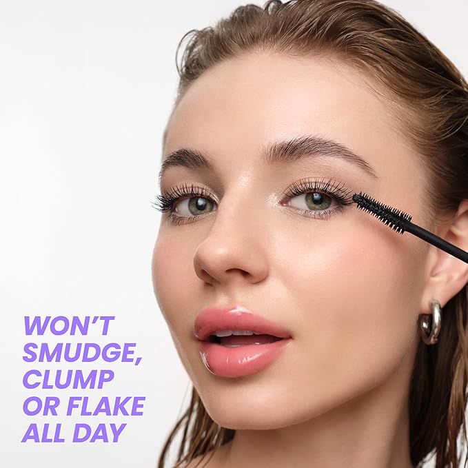 Wonderskin Mascara - Black Mascara for Volume, Length, and Curl - Lengthening, Volumizing & Smudge Proof Lash Makeup-Velvo Beauty