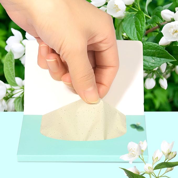 Teenitor Oil Absorbing Sheets for Face, 1000 Sheets Jasmine Oil Blotting Paper for Oily Skin, Natural Oil Control Film Oil Blotting Sheets for Face Men Women, Face Oil Sheets-Velvo Beauty