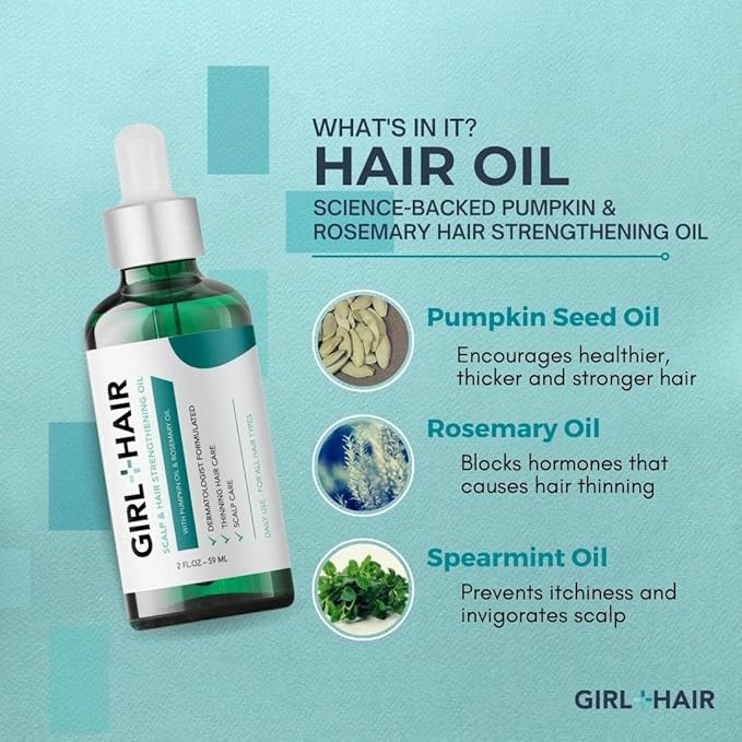 G+H Strengthening Oil | Promotes Thicker, Fuller Hair & Healthy Scalp | With Pumpkin & Rosemary for Healthy Hair | For All Hair Types (2 fl oz)-Velvo Beauty