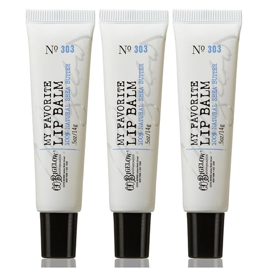 C.O. Bigelow My Favorite Lip Balm Trio, Lip Balm Tubes for Dry Lips, Moisturizing Lip Care with Shea Butter, Bulk Lip Balm 3 Pack, 0.5 oz Each-Velvo Beauty