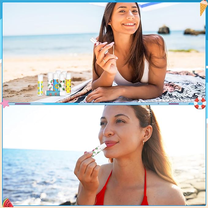 100 Pcs Summer Lip Balm Bulk Moisturizing Lip Balm Jasmine Flavor Lip Balms Cream Tropical Hawaiian Beach Luau Party Lip Care Product for Stocking Stuffers Beauty Gifts Women Men-Velvo Beauty