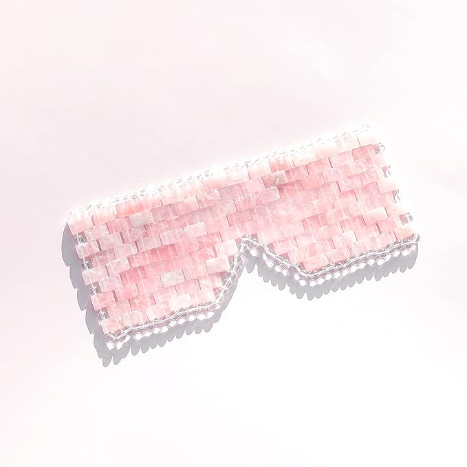 [glowiest] Rose Quartz Eye Mask: 100% Real Stone Eye Mask to improve Fine Lines, Puffiness and Irritation | For Hot & Cold Anti-Aging Therapy-Velvo Beauty