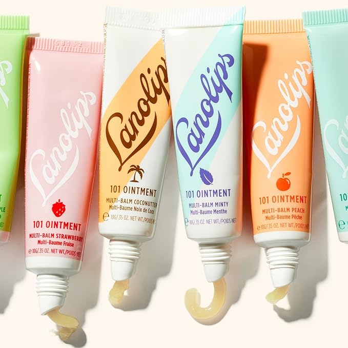Lanolips 101 Ointment Multi-Balm, Peach - Fruity Lip Balm with Vitamin E Oil and Lanolin for Lip Hydration - Naturally Flavored Lanolin Lip Balm for Very Dry Lips - Dermatologist Tested (.35 oz)-Velvo Beauty