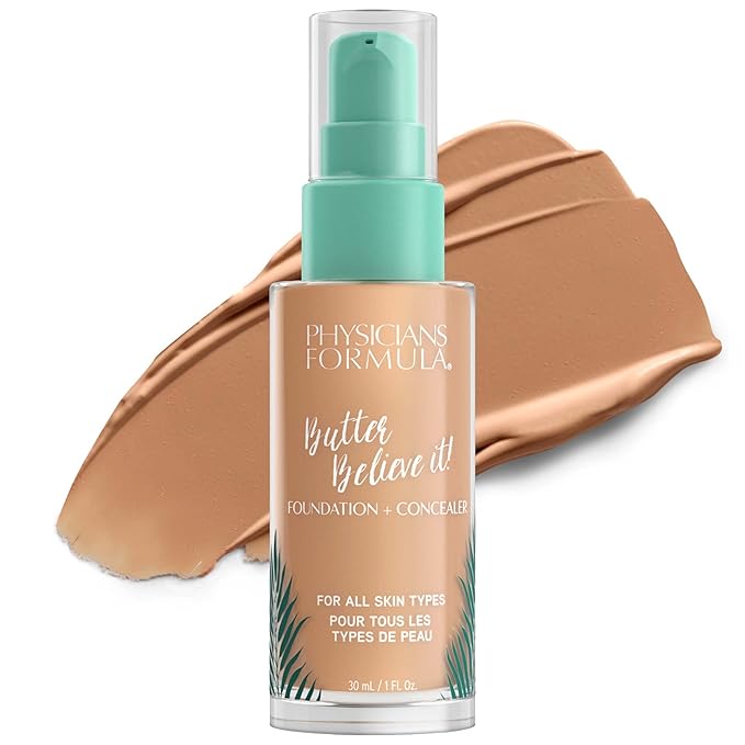Physicians Formula Butter Believe It! Foundation + Concealer Medium | Dermatologist Tested, Clinicially Tested-Velvo Beauty