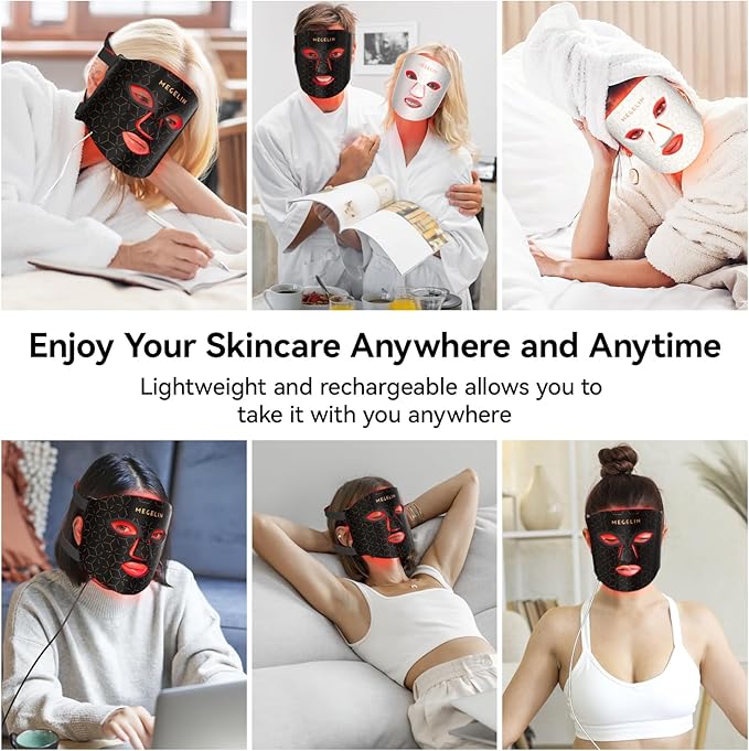 7 Colors Led Light Therapy Facial Mask, Face Light Therapy Mask for Face, Reduce Wrinkles Smooth Skin, Infrared Light Skin Rejuvenation-Velvo Beauty