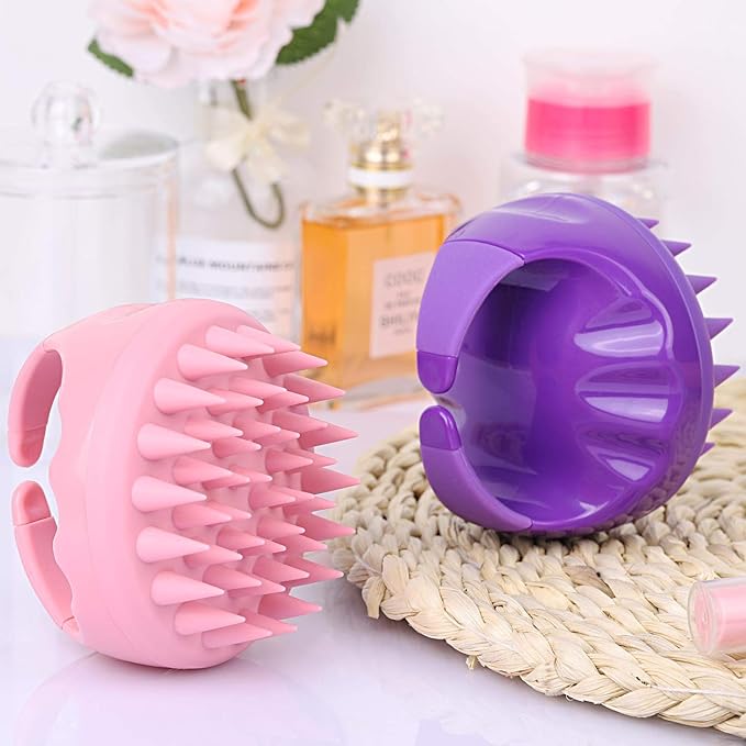 3 Pcs Silicone Scalp Massager & Shampoo Brush, Handheld Scalp Scrubber Cleansing Brush for Shower-Velvo Beauty