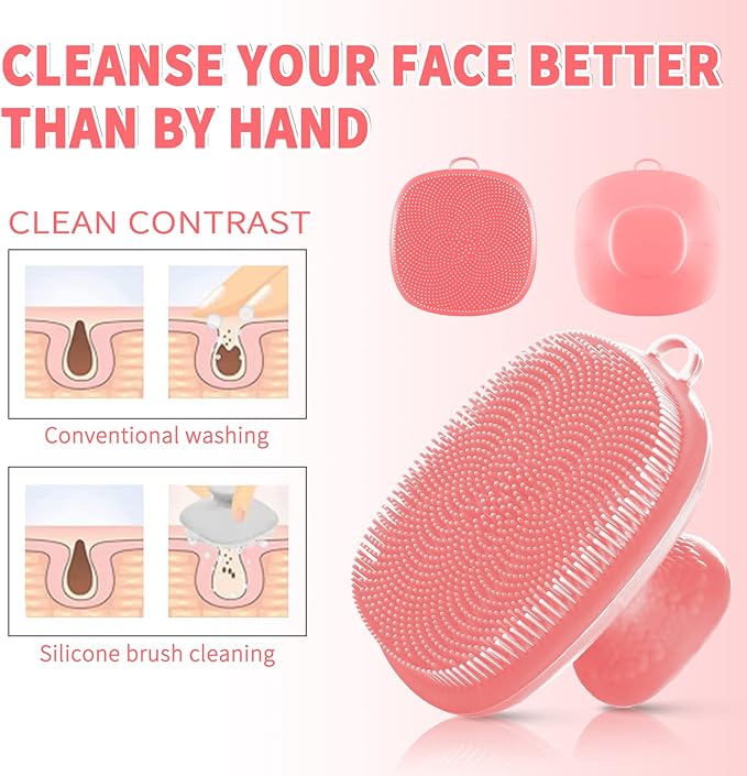 VWMYQ Silicone face Scrubber for Women Facial Cleansing Brush Silicone Face Wash Brush Manual Waterproof Cleansing Skin Care Face Brushes for Cleansing and Exfoliating-Velvo Beauty