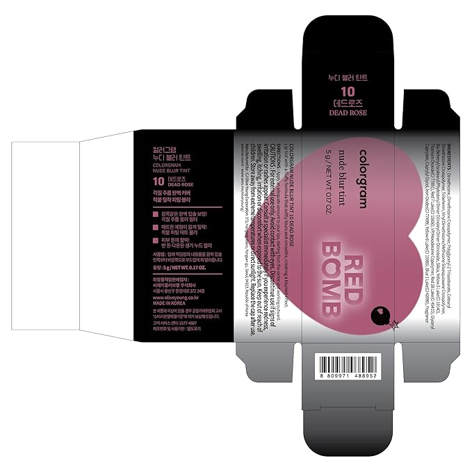 COLORGRAM NUDE BLUR TINT 10 DEAD ROSE | Soft Velvet Matte Liquid Lipstick & Cheek Tint | Lightweight Blurring Tint for a Smooth & Airbrushed Finish | Long-Lasting & Non-Sticky Formula-Velvo Beauty