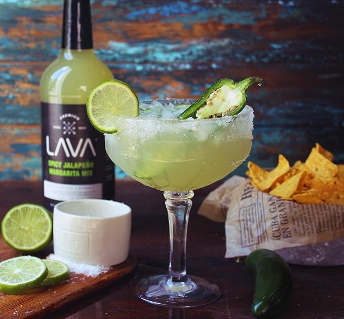 (3 Pack) LAVA Premium Spicy Jalapeño Margarita Mix by LAVA Craft Cocktail Co., Made with Real Jalapeños, Agave Nectar, Key Limes, Lots of Flavor and Ready to Use-Velvo Beauty