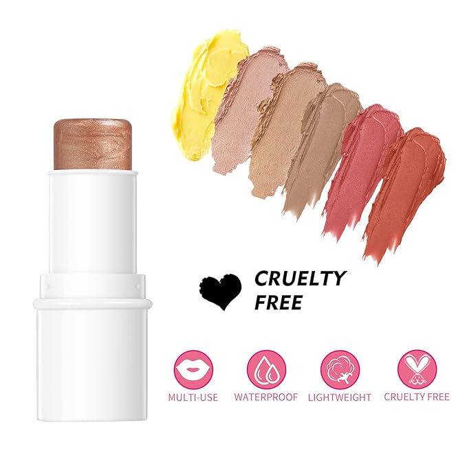 MEICOLY Makeup Sticks Kit, Contour Stick,Blush Stick, Highlight Stick,Facial Repair Bronzer Shading Stick, Cruelty Free Multi Stick Trio Cream Face Blush for Cheeks Lip Eye,02-Velvo Beauty