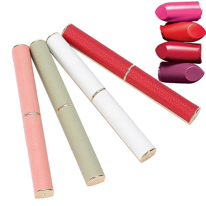Sonew Empty Lipstick Tubes, 4Pcs Refillable DIY Lip Balm Tube Containers, Reusable Storage Containers Lip Balm Making Kit-Velvo Beauty