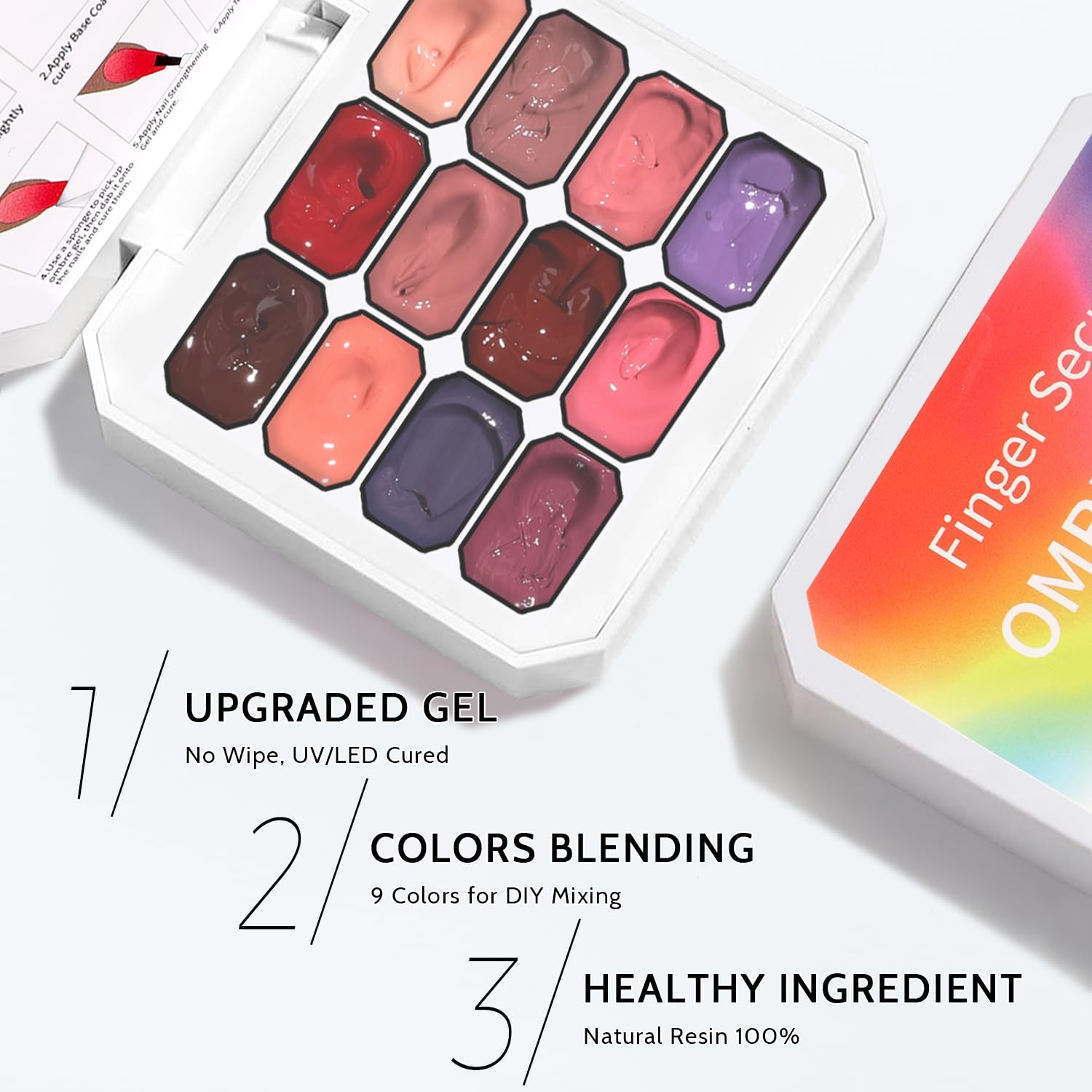 Sponge Pat Paint Nail Gel, Ombre Nails Gradient Gel Nail Blush Blooming Aura Nails Drawing Stripper Floral Painting DIY Nail Art, No Wipe, UV/LED Curing (12 Colors G)-Velvo Beauty