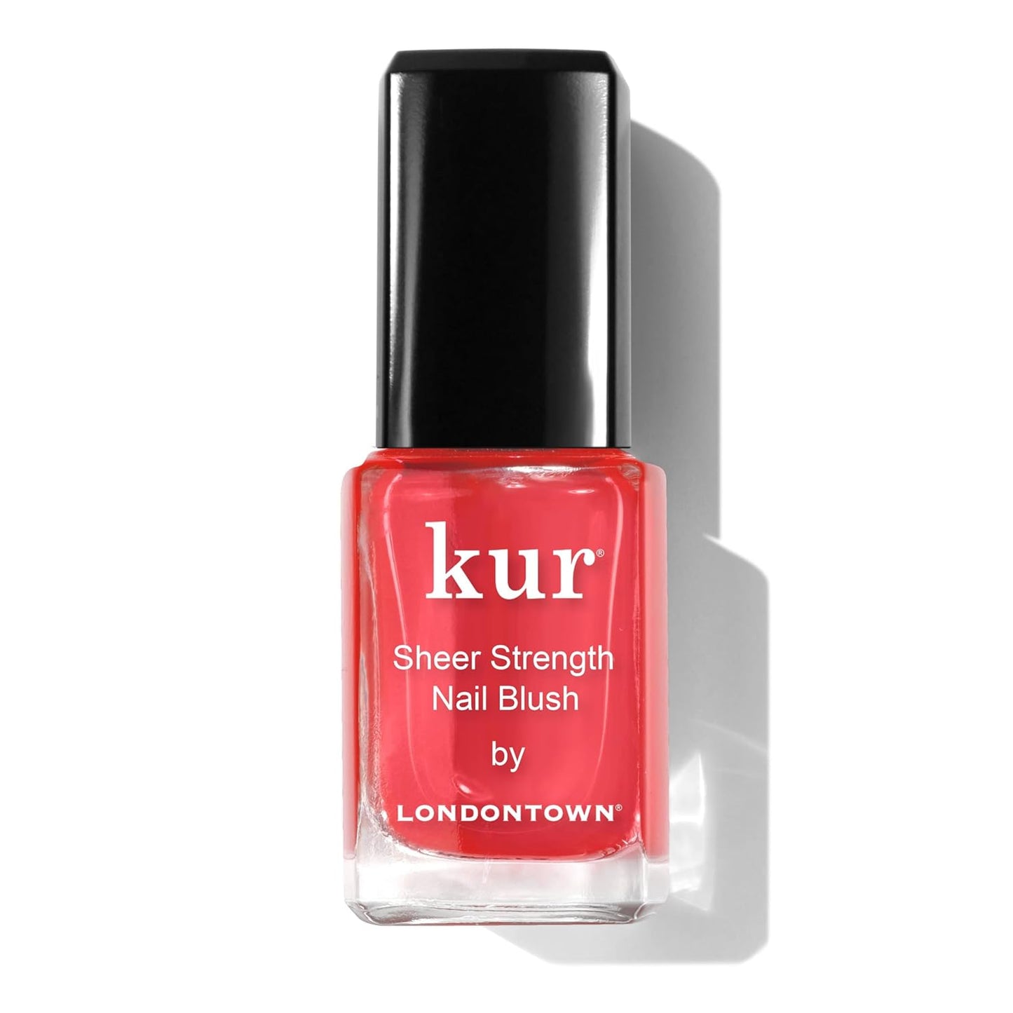 LONDONTOWN Sheer Strength Nail Blush - 2-in-1 Tinted Nail Hardener Strengthening Treatment With Jelly Finish, Poppy, 0.40fl oz-Velvo Beauty