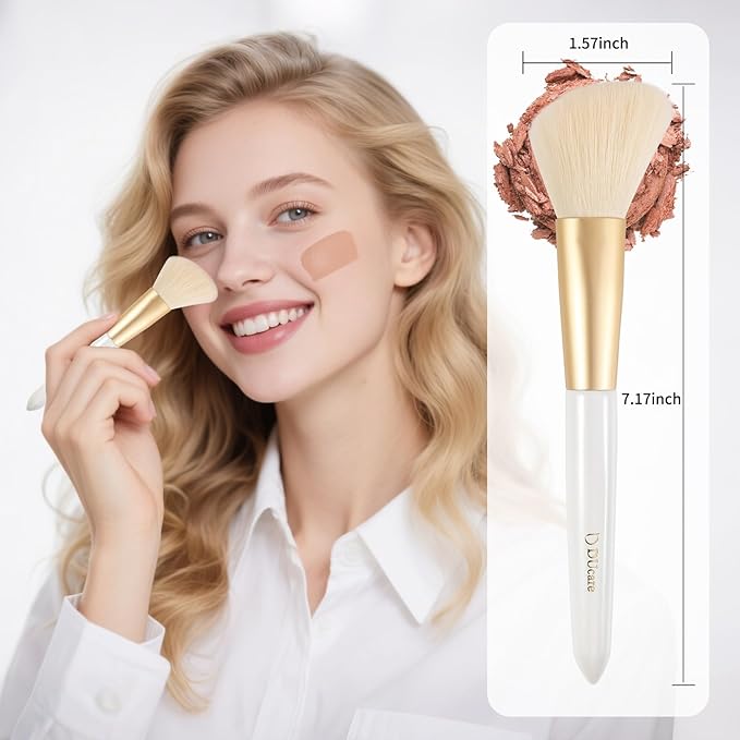 DUcare Angled Blush Brush, Fluffy Blush Brush for Cheeks, Multi-Purpose Face Makeup Brushes for Cream, Liquid Or Powder, Bronzers, Vegan & Cruelty-Free-Velvo Beauty