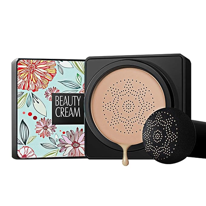 GL-Turelifes Mushroom Head Air Cushion Foundation CC Cream Water Feeling Flawless BB Cream Moisturizing Oil Control, Lightweight & Smoothing Natural Concealer (Natural Color)-Velvo Beauty