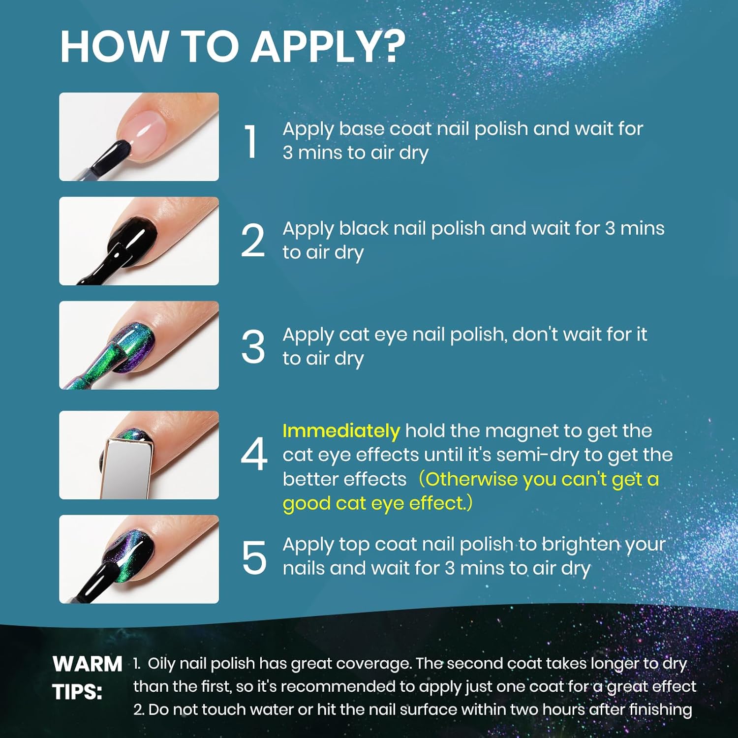 Cat Eye Nail Polish Non Gel with Magnet Quick Dry Cateye Magnetic Nail Polish for Fingernail Air Drying Fast Lacquer Manicure Gift For Women Girls 16ml, 0.54fl oz-Velvo Beauty