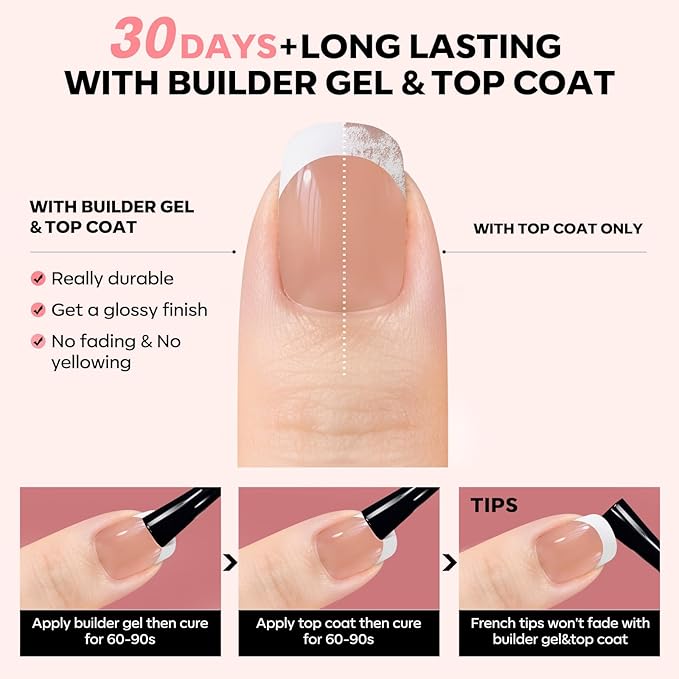 Modelones Gel Nail Kit, Press On Nails Kit with LED Light, 150 PCS Extra Short Pink Square, 15 Sizes French Tip Press on Nails, NailBoxie Pre-Colored Nail Tips for Easy DIY Nail Art-Velvo Beauty