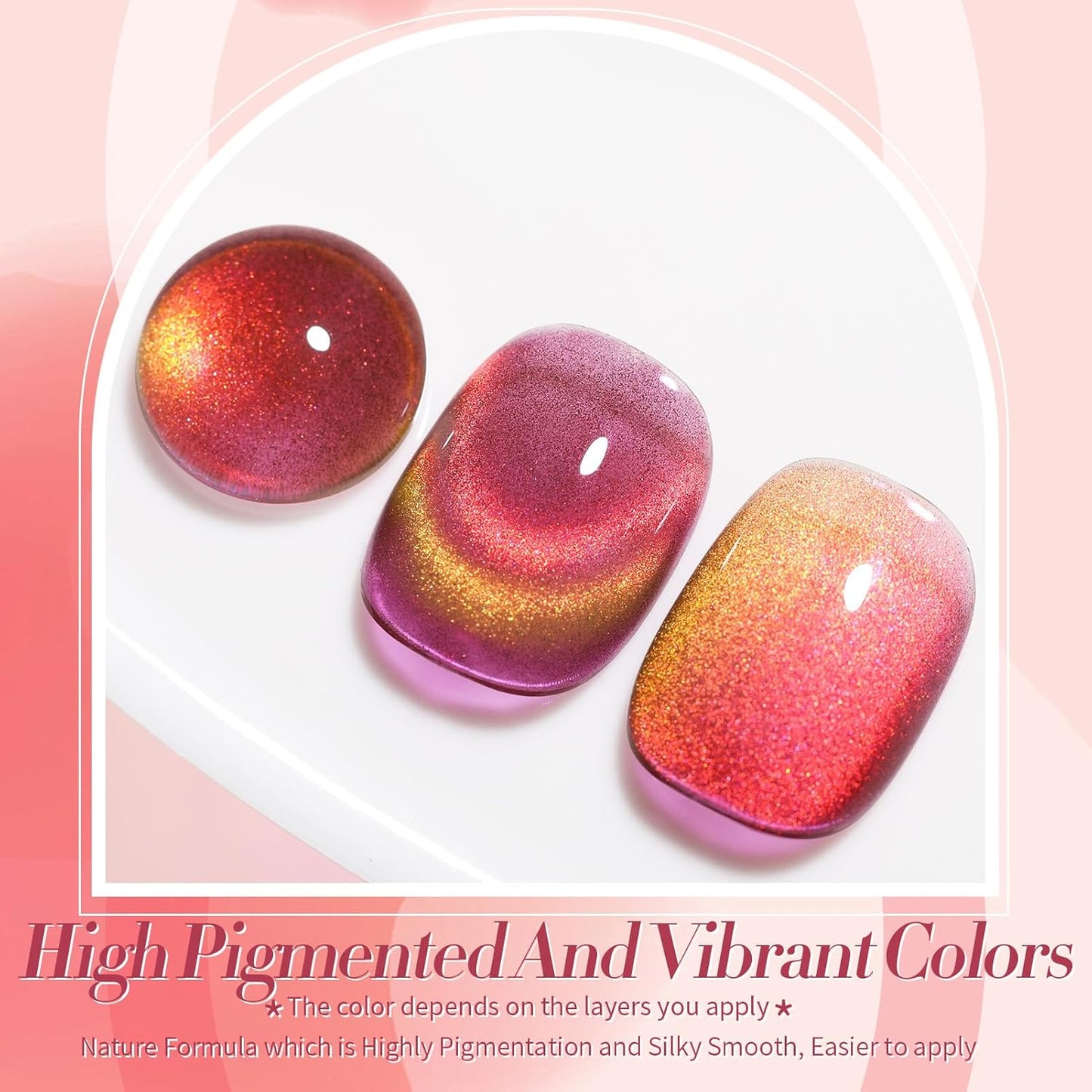 Born Pretty Cat Magnetic Eye Gel Nail Polish Rainbow Aurora Cat Magnetic Gel Polish Firefly Red Gold Cat Magnetic Eye Gel Manicure Nail Art DIY 15ml-Velvo Beauty