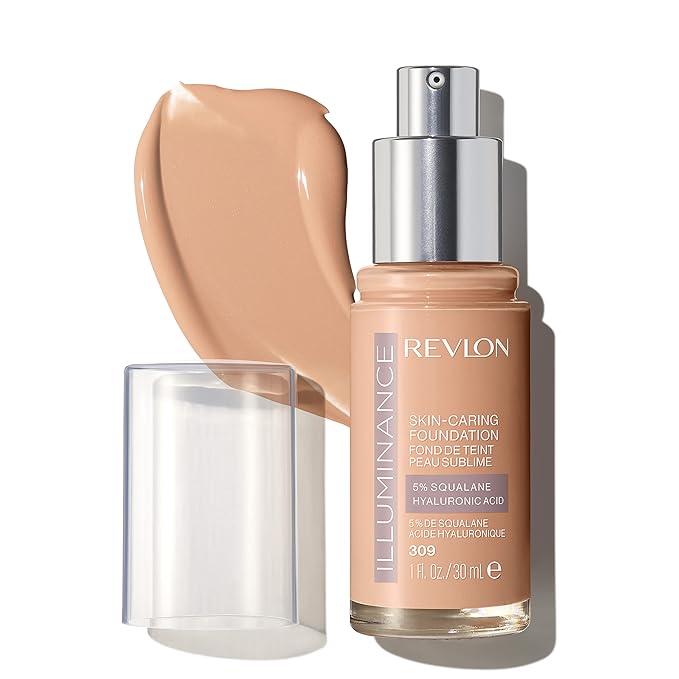 Revlon Illuminance Skin-Caring Liquid Foundation, Hyaluronic Acid, Hydrating and Nourishing Formula with Medium Coverage, 309 Toasted Beige (Pack of 1)-Velvo Beauty