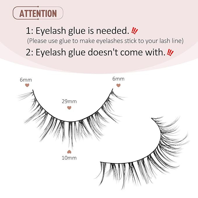 Onlyall Natural Lashes Short Eyelashes Wispy Lashes Natural Look Soft False Eyelashes False Eye Lashes Faux Mink Eyelashes 7 Pairs D2-Velvo Beauty