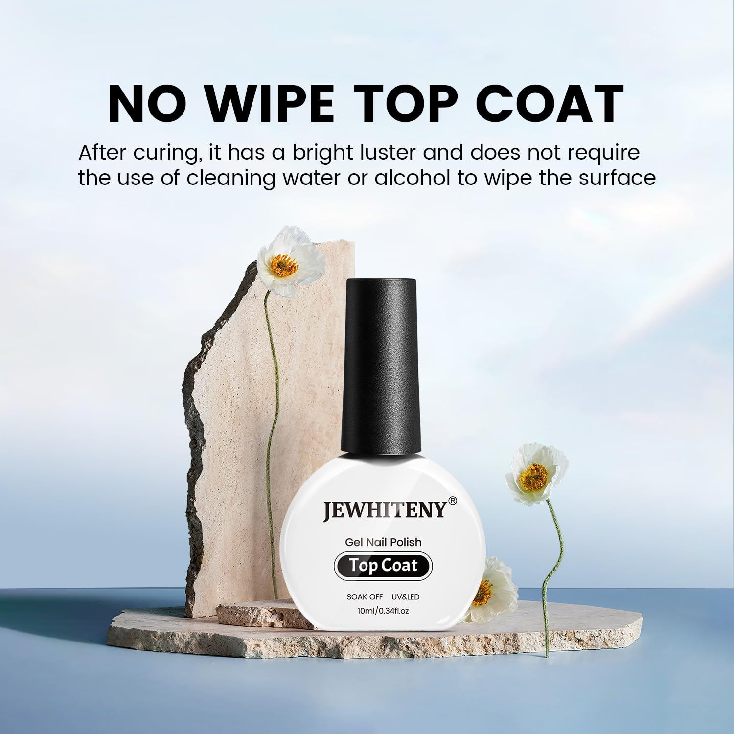 JEWHITENY 10ML Top Coat Nail Polish High Gloss Shine Finish No Wipe No Dip Long Lasting Gel Nail Polish Professional DIY Need U V Lamp Curing-Velvo Beauty