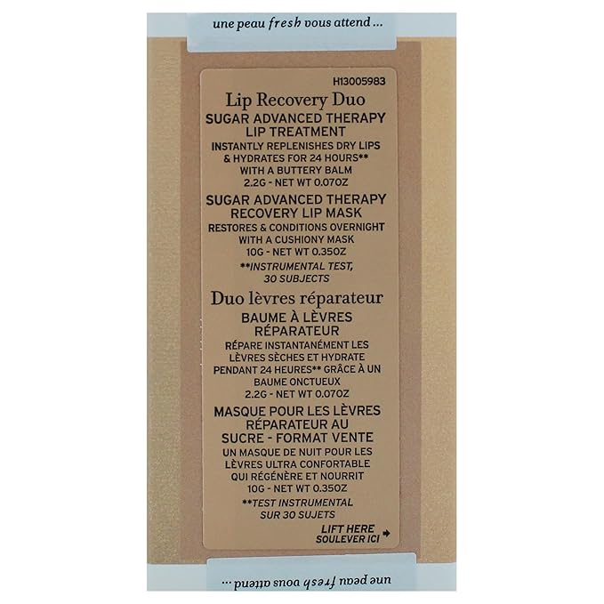 Lip Recovery Duo by Fresh for Women - 2 Pc 0.07oz Sugar Advanced Therapy Lip Treatment, 0.35oz Sugar Advanced Therapy Recovery Lip Mask-Velvo Beauty