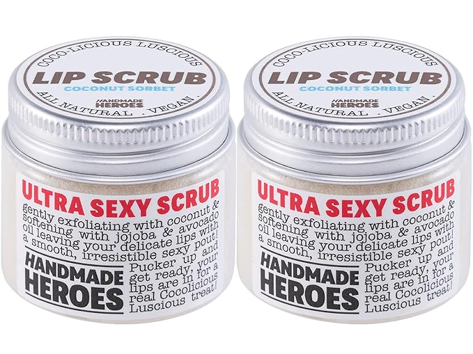 100% Natural Lip Scrub for Soft, Smooth Lips, Vegan Lip Scrub Gentle Exfoliator for Chapped and Dry Lips. 2 pc Coconut Lip Exfoliator Set lip exfoliator.-Velvo Beauty