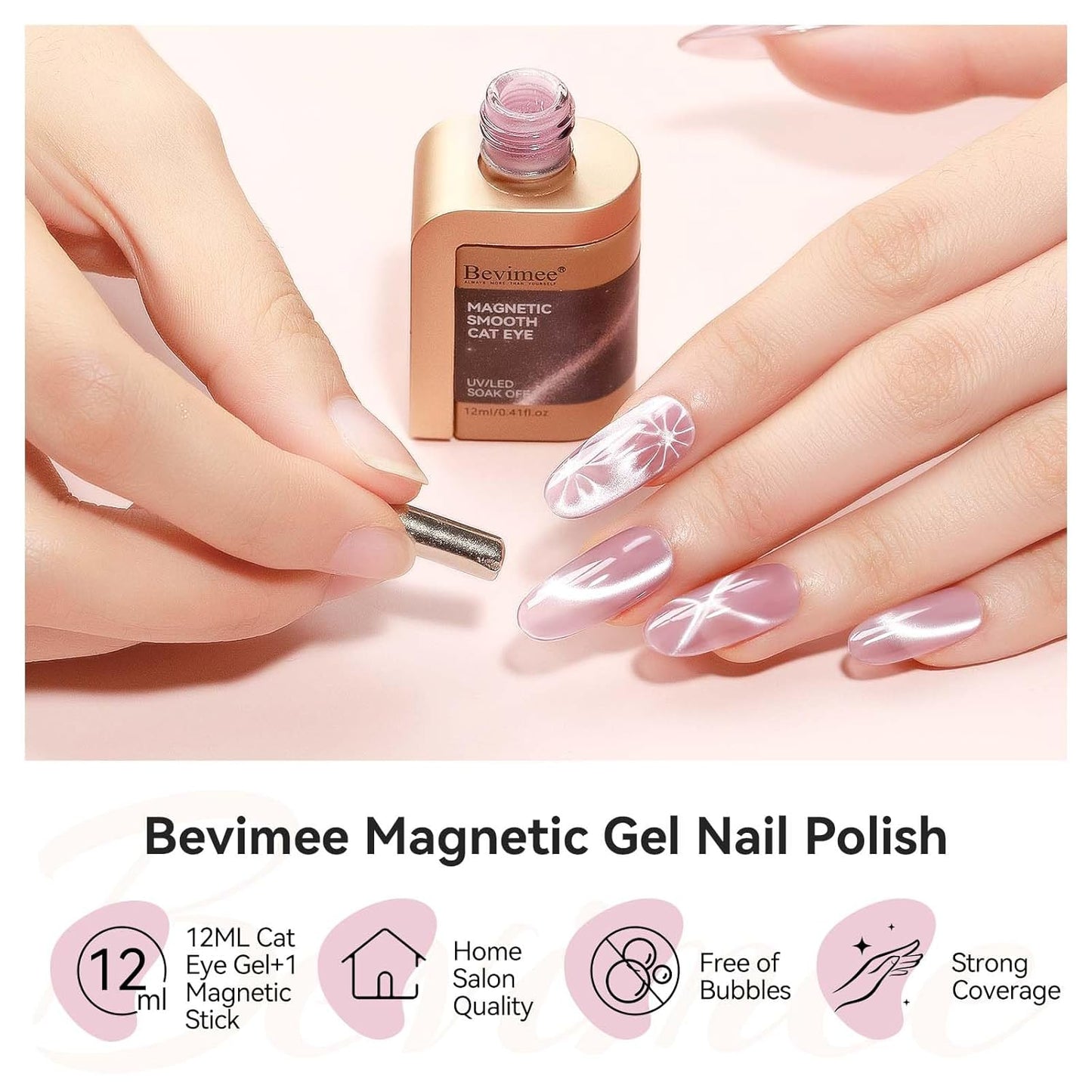 Cat Eye Gel Polish with Magnet, Magnetic Gel Nail Polish Glass Jelly Transparent Color UV Cateye Nail Polish for Nail Art DIY and Salon-Velvo Beauty