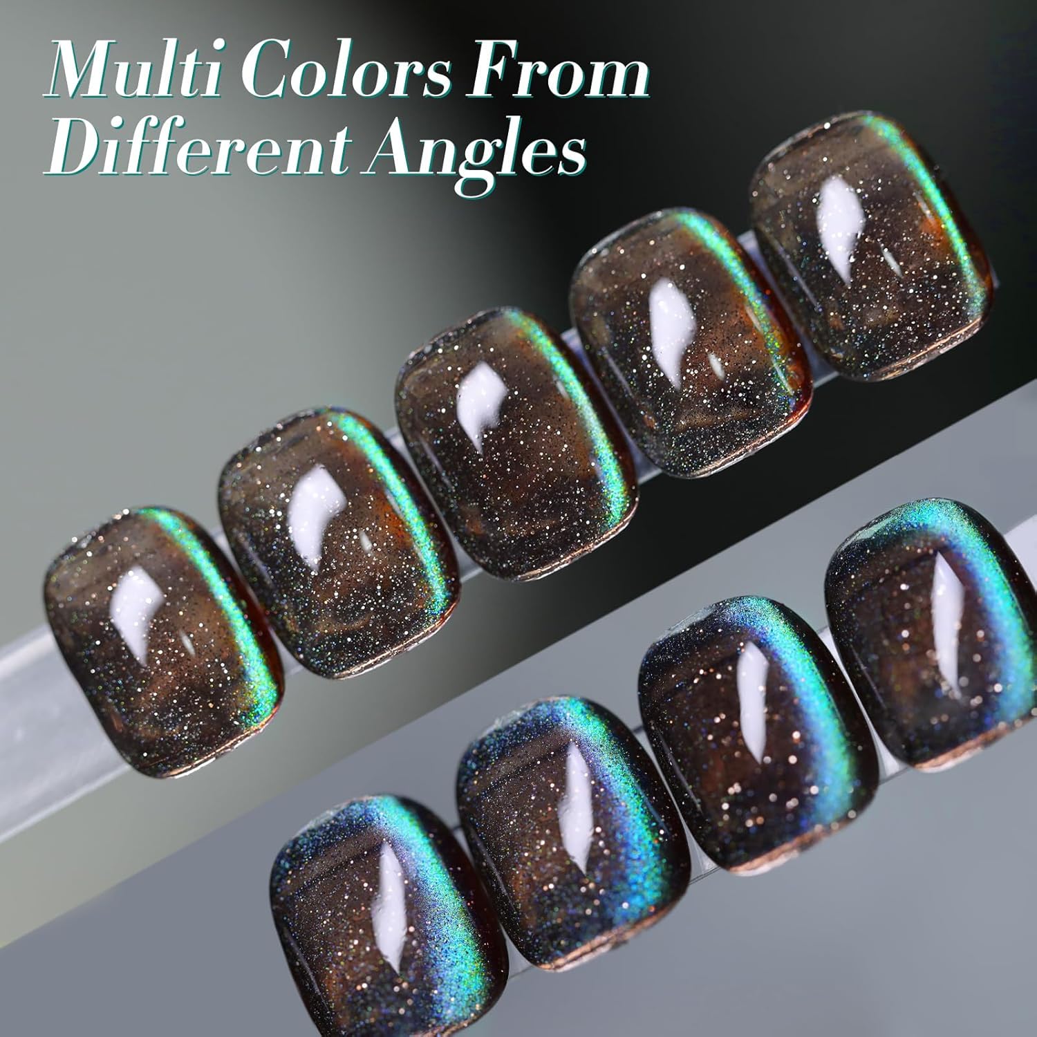 Born Pretty Cat Magnetic Eye Gel Nail Polish,Brown Green Magnetic Gel Polish Shimmer Magnetic Eye Gel Manicure Nail Art DIY 15ml-Velvo Beauty