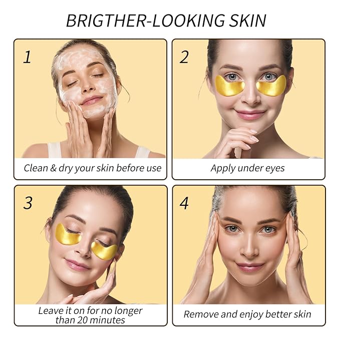 Under Eye Patches (24 Pairs) - Gifts for Women - Golden Under Eye Mask for Dark Circles, Puffiness & Wrinkles, Eye Gels Pads for Refreshing, Revitalizing - Bridesmaid Gifts-Velvo Beauty