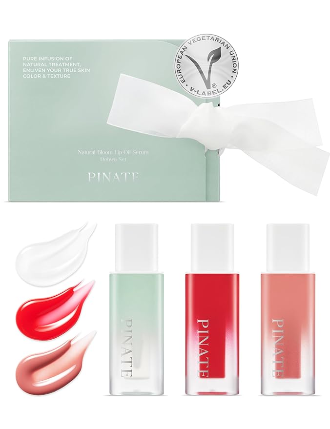 NATURAL LIP OIL - Dohwa Set, Gift Set, Powerful glow lip oil serum - Nourishing & Protecting lip care that naturally brings out own colors with camellia seed oil. 0.14 FL. Oz (Set of 3), Red-Velvo Beauty