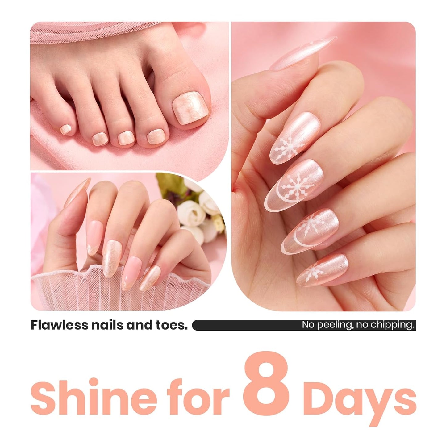 Beetles Pearly Pink Nail Polish,Fast Air Dry, No UV Needed –Perfect for Party, Long-Lasting Neutral Color for DIY At-Home or Salon Use, 15ml/0.51oz-Velvo Beauty