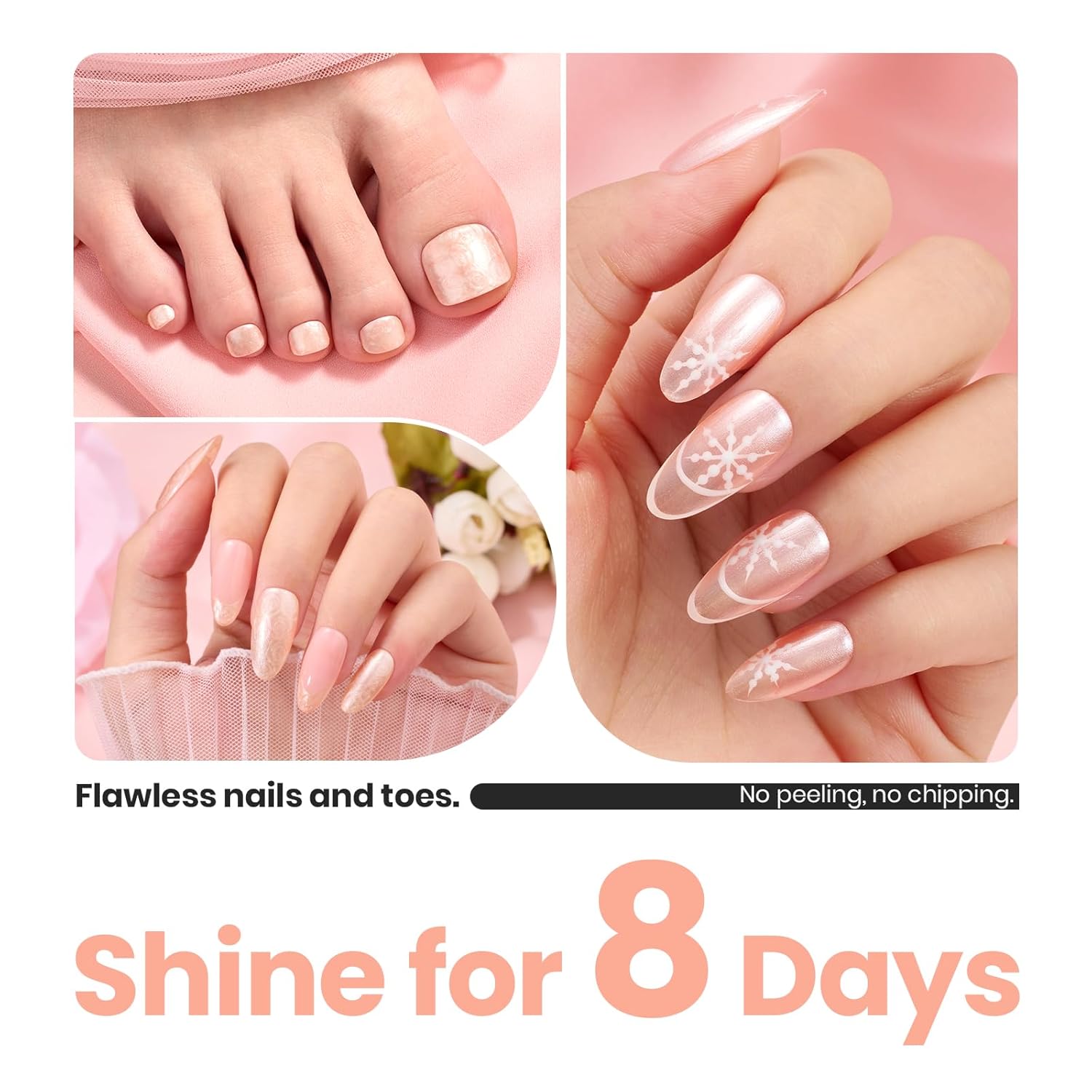 Beetles Pearly Pink Nail Polish,Fast Air Dry, No UV Needed –Perfect for Party, Long-Lasting Neutral Color for DIY At-Home or Salon Use, 15ml/0.51oz-Velvo Beauty