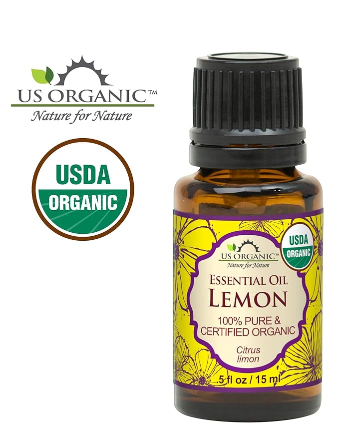 US Organic 100% Pure Lemon Essential Oil - USDA Certified Organic, Cold Pressed - W/Euro droppers (More Size Variations Available) (15 ml)-Velvo Beauty