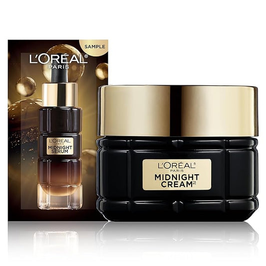 L'Oreal Paris Age Perfect Anti-Aging Midnight Cream, Face Moisturizer to Reduce Wrinkles and Firm Skin, 1.7oz + Serum Sample-Velvo Beauty
