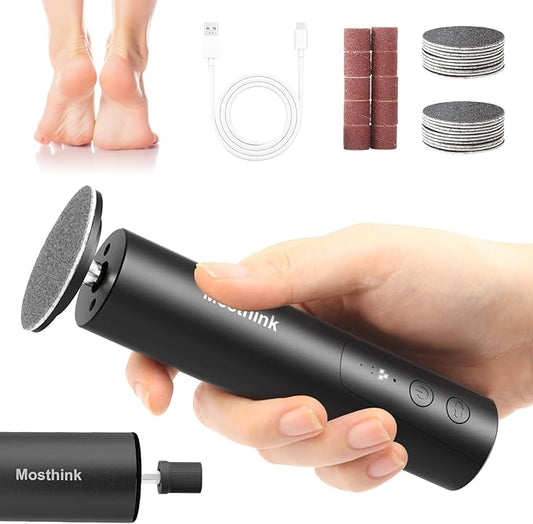 Electric Foot Callus Remover, 2 in 1 | 6 Speed Adjustable Foot File Nail Grinder with Sandpaper Disks, Professional Sander Pedicure Tool for Feet Dead Skin, Self Care Gifts for Women Mom Lover Friends-Velvo Beauty