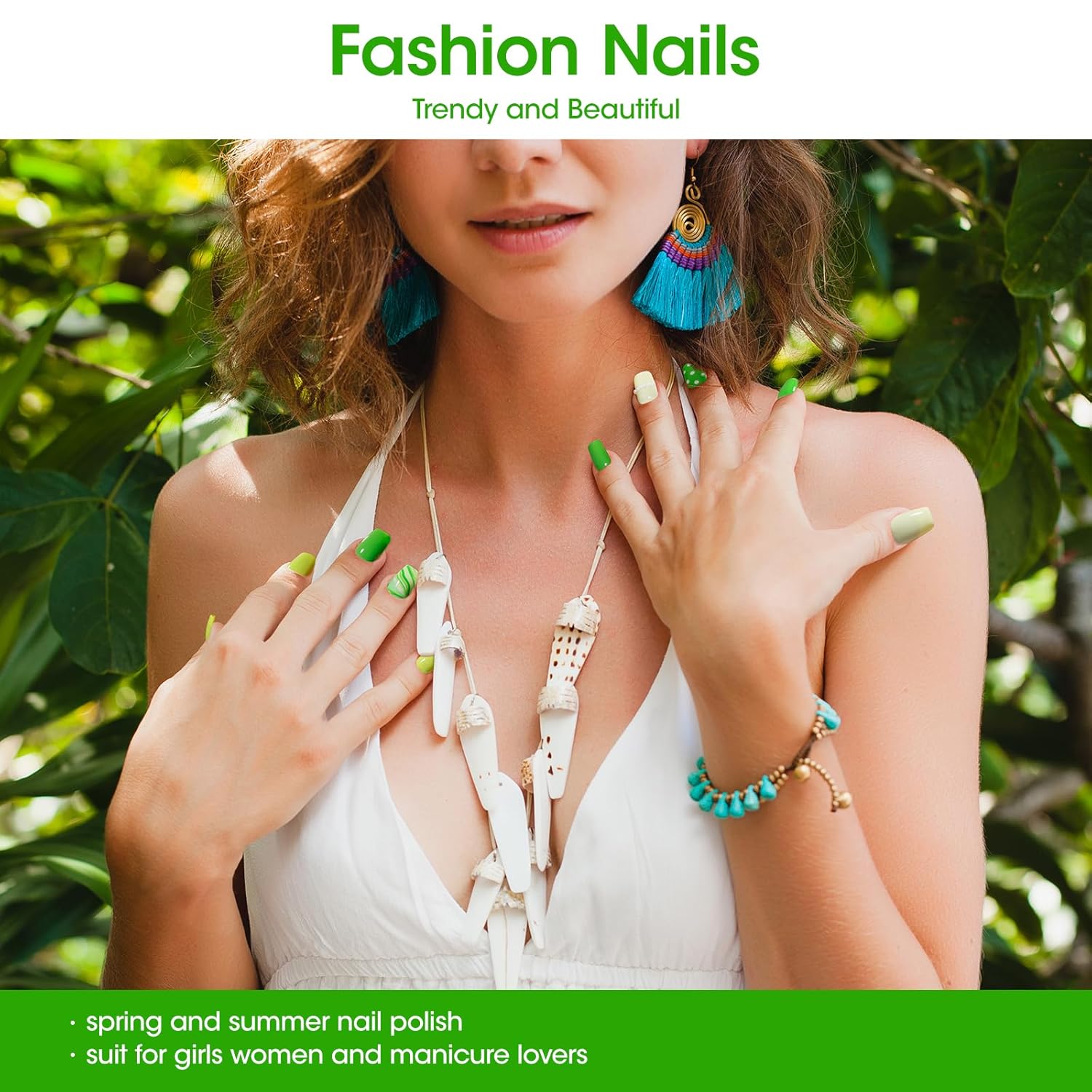 GELLEN Green Regular Nail Polish Non Gel, Fast Air Drying Full Size Green Nail Polish No UV Light Needed Spring Summer Dark Light Grass Forest Jungle 6 Colors Set for Women Manicure St. Patrick's Day-Velvo Beauty